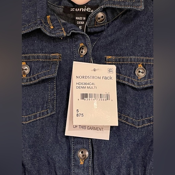 Zunie Denim/Tulle Unicorn Print Girls Dress, NWT - Picture 3 of 4